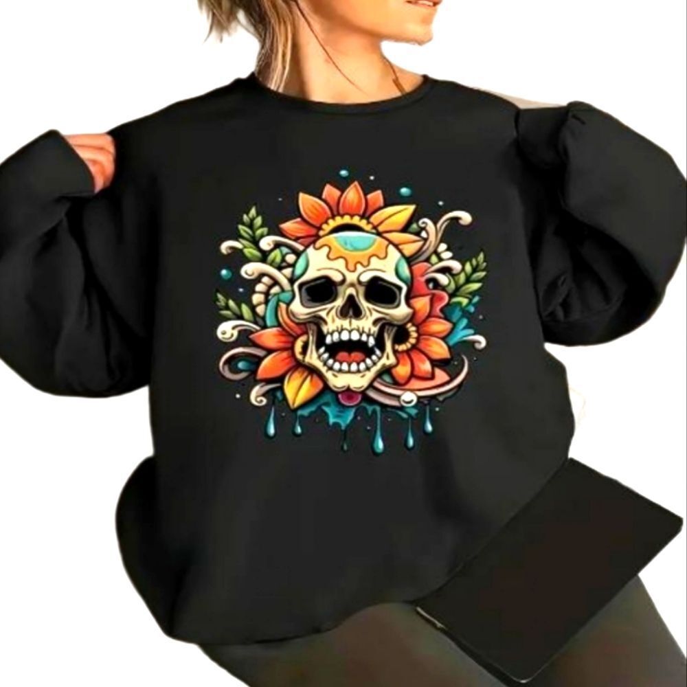 Skull printed sweatshirt sz 1X